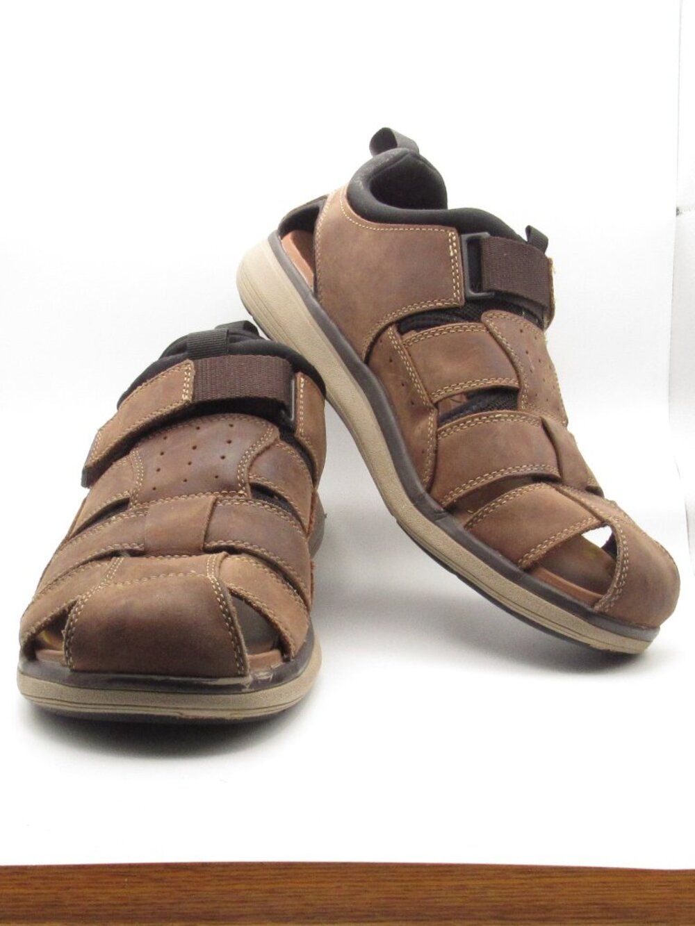 Florsheim Brown Mens Venture Fisherman Sandals Size 12 Adjustable Excellent Cond
